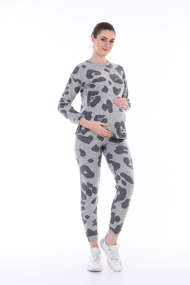 Hamile Bulut Desenli Esnek Yumoş Kumaş Bluz - 3