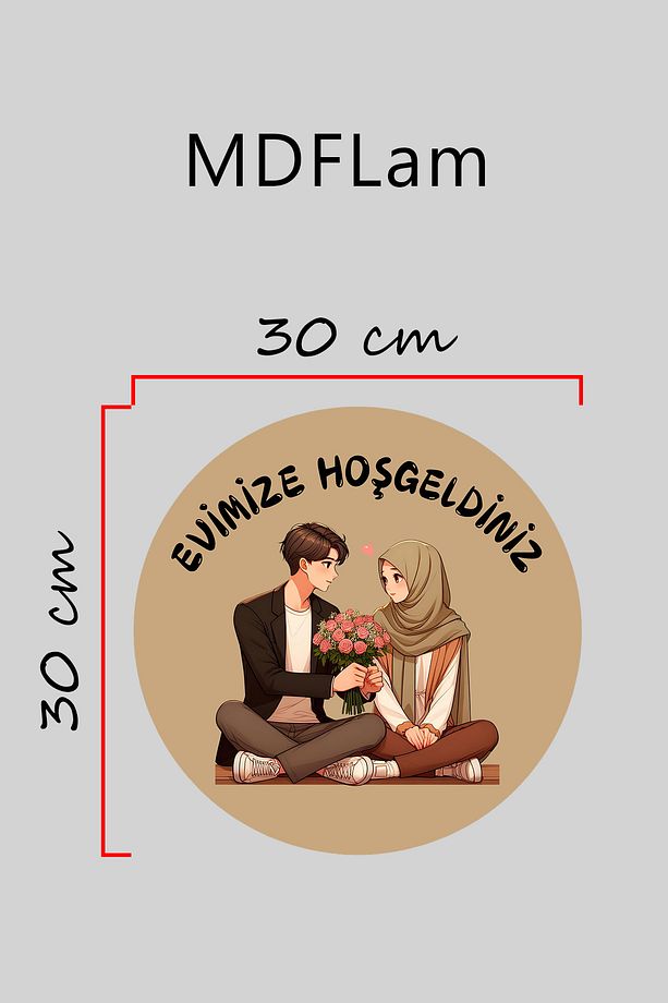 Dijital Baskı kahverengi, kahve türban desenli Kapı süsü, Duvar Süsü - 3