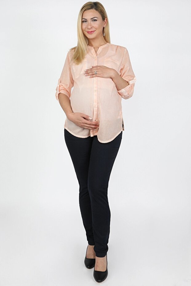 Navy Blue 5-Pocket Maternity Pants