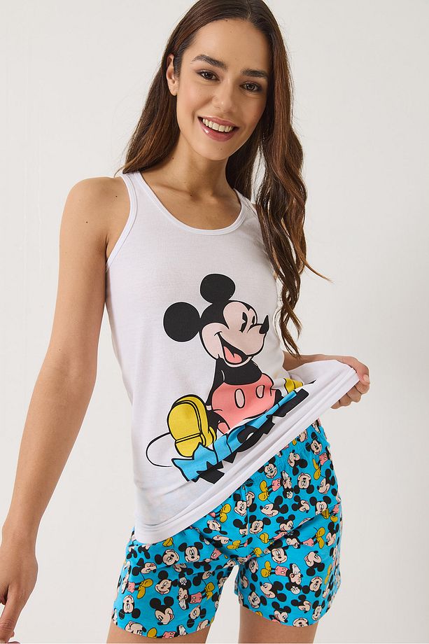 Kadın Mickey Mouse Baskılı Şortlu Pijama Takımı 0251 60283166 - 1