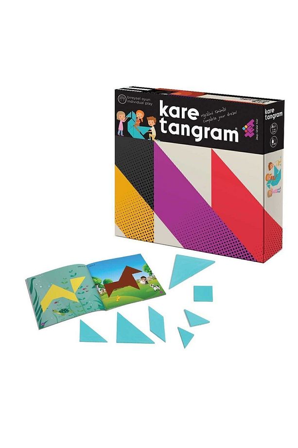 KARE TANGRAM Zeka Oyunu (7 Parça 36 Farklı Şekil) 3+ Yaş 1+ Oyuncu - 1