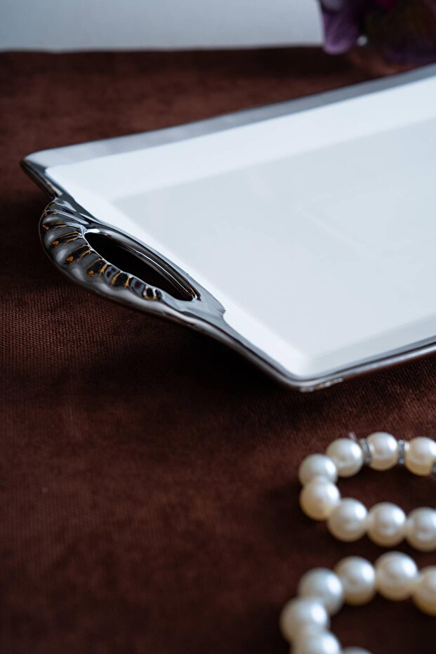 Arven Rectangular Silver Presentation Tray - 33 cm - 5