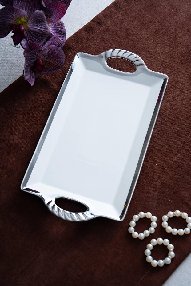 Arven Rectangular Silver Presentation Tray - 33 cm - 1