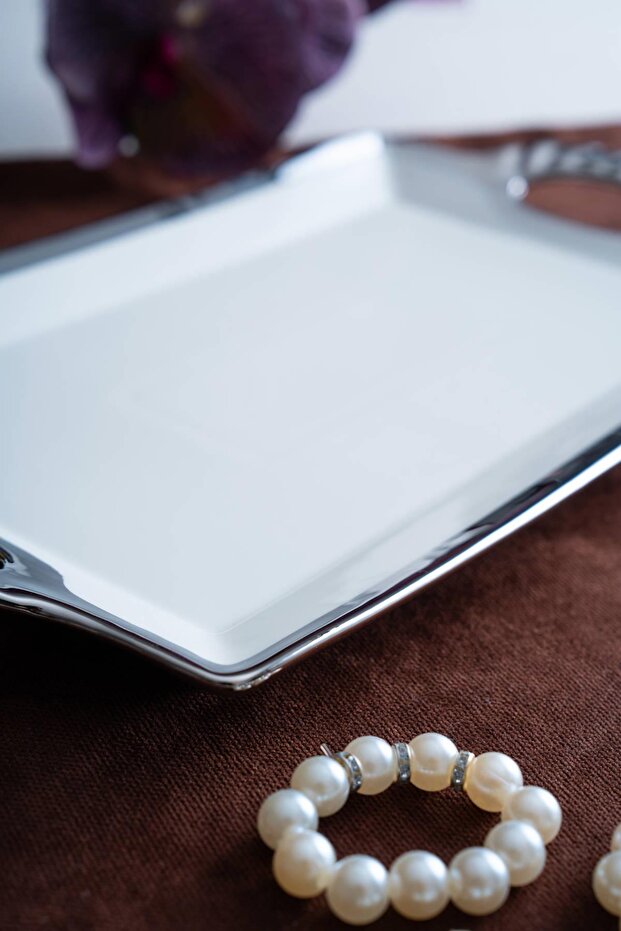 Arven Rectangular Silver Presentation Tray - 33 cm - 8