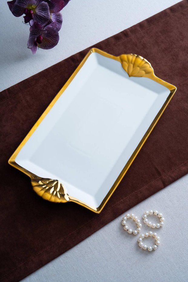 Arven Rectangular Gold Presentation Tray - 45 cm