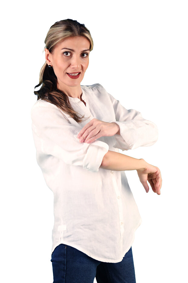 Kadın Keten Gömlek - 2