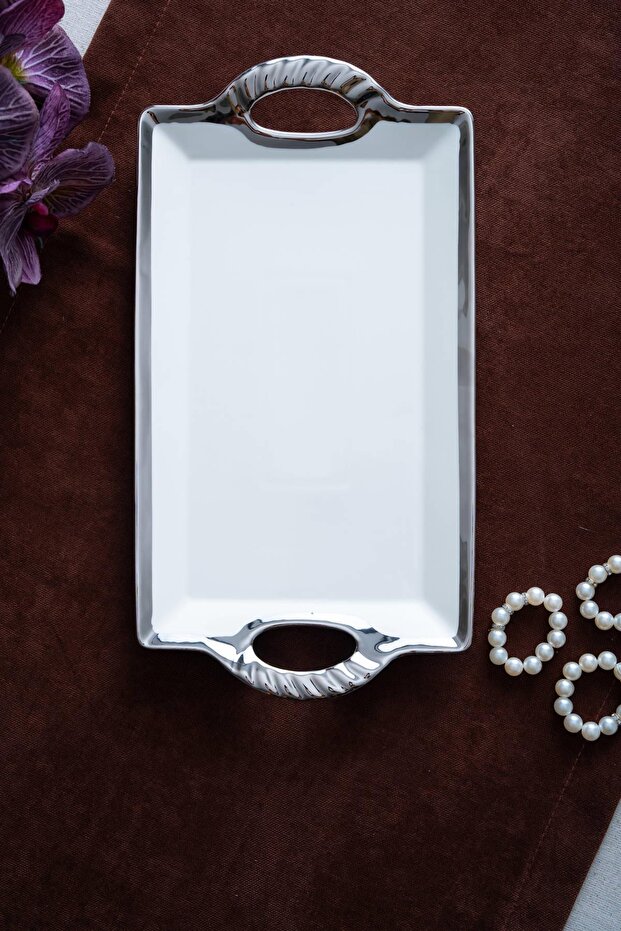 Arven Rectangular Silver Presentation Tray - 33 cm - 3