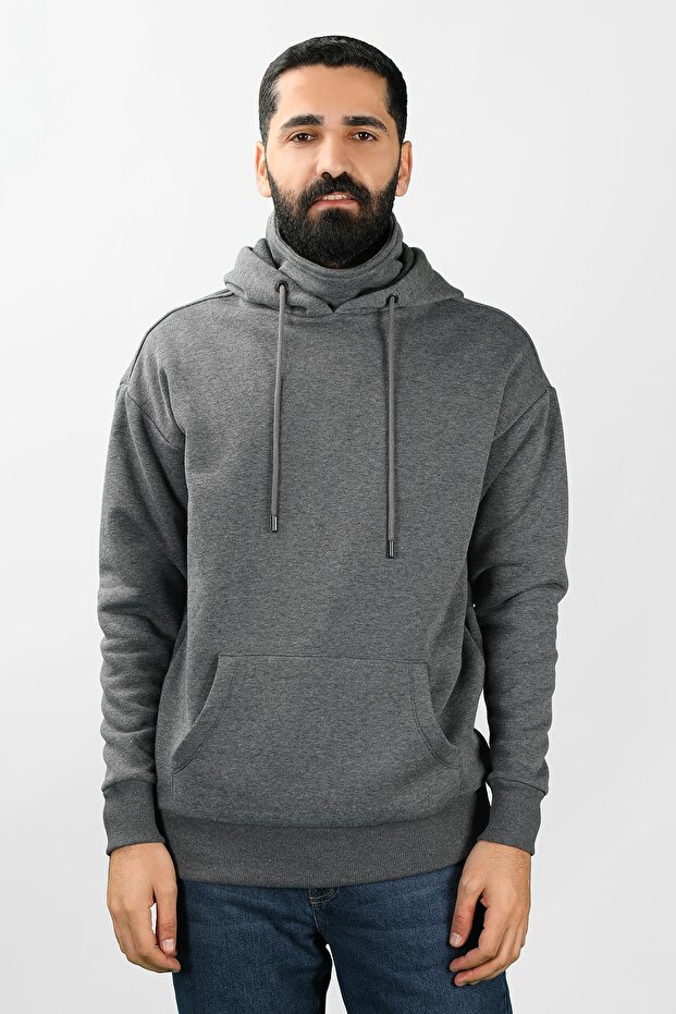 Erkek Kapüşonlu Antrasit - 1