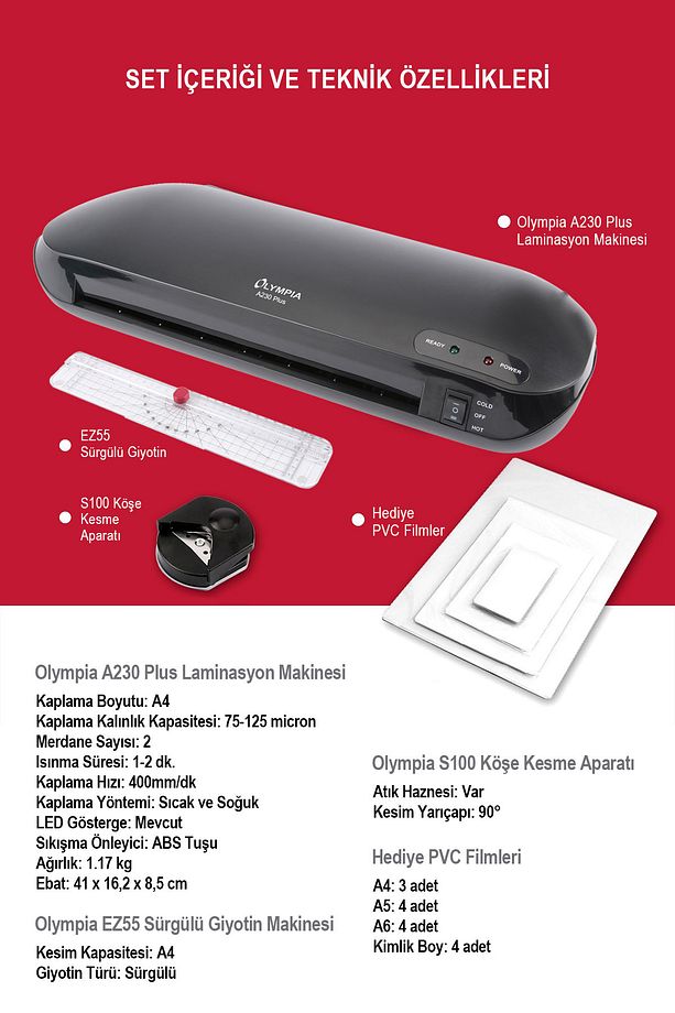 A230 PLUS 4in1 Set Laminasyon Makinesi (A4) - 2