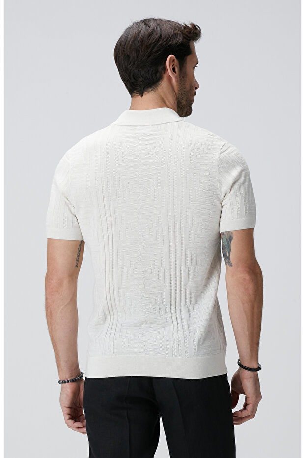 Kırık Beyaz Triko Kazak - 5