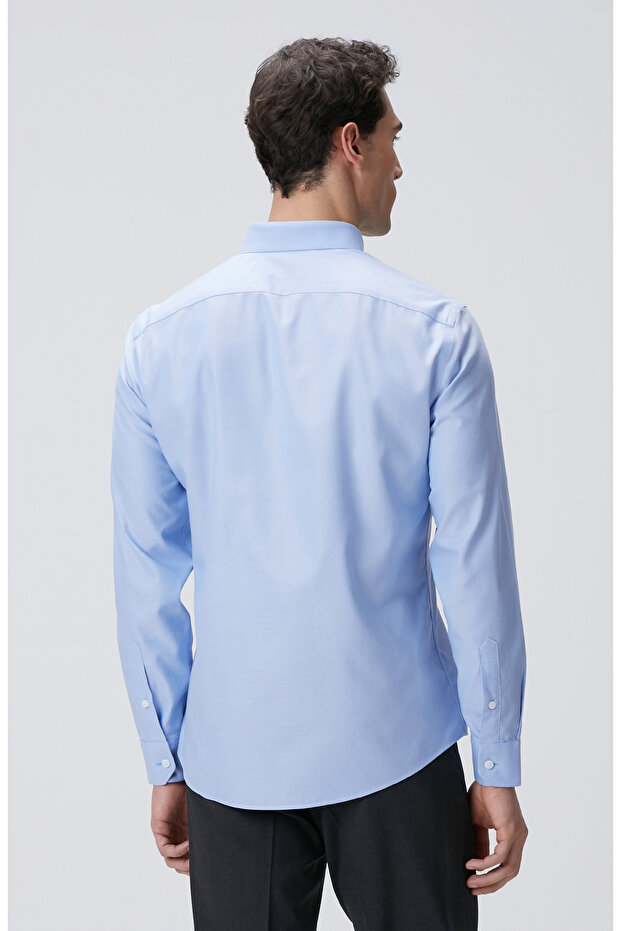 Mavi Non-iron Oxford Gömlek - 5