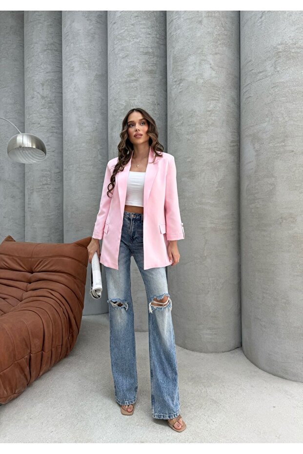 Pembe Blazer Ceket - 3