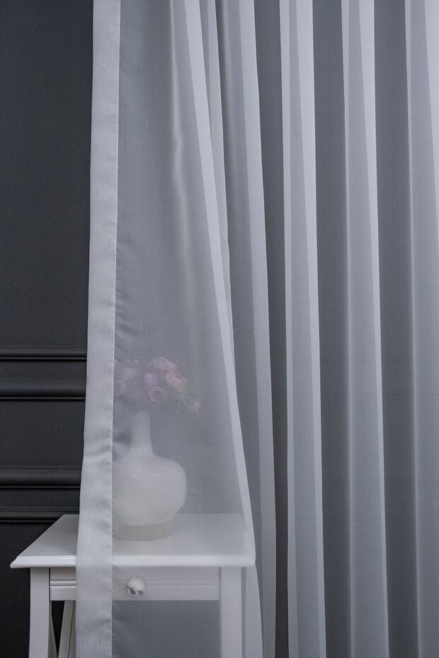 White Plain Snow White Pure White Plain Crop Plain Plain 3 Layer Pleated Tulle Curtain