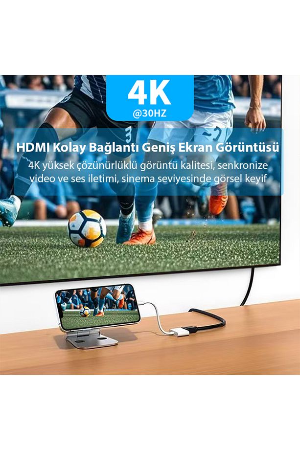 Type C To 4k Hdmı 100w Type C Çevirici İPhone 15 İPhone 16 Android BEYAZ - 4