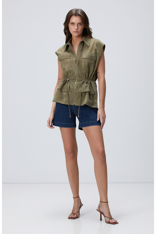 Haki Süet Yelek - 2