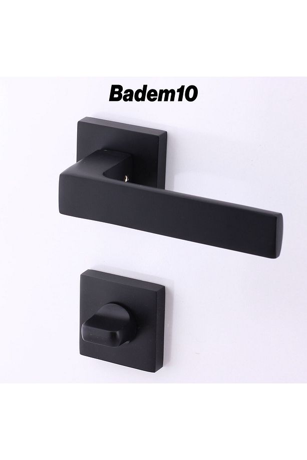 (1 TAKIM) Kilitlenebilir Paytak Wc Banyo Siyah Kapı Kolu Kare Rozetli Sağa Sola Uygun Iç Dış Kapısı - 6
