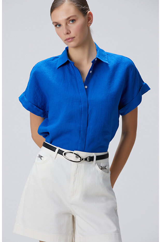 Saks Keten Gömlek - 1