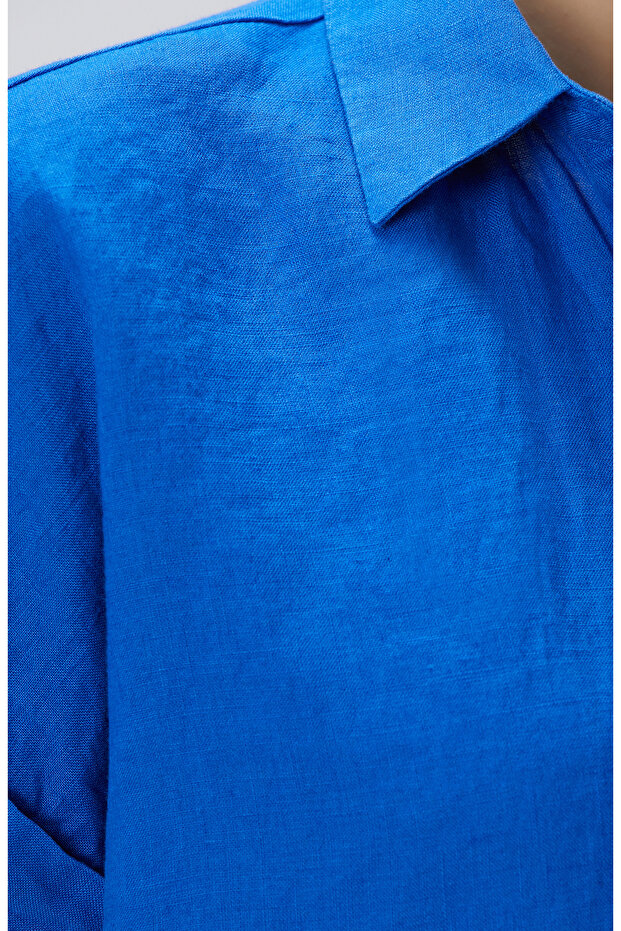 Saks Keten Gömlek - 6