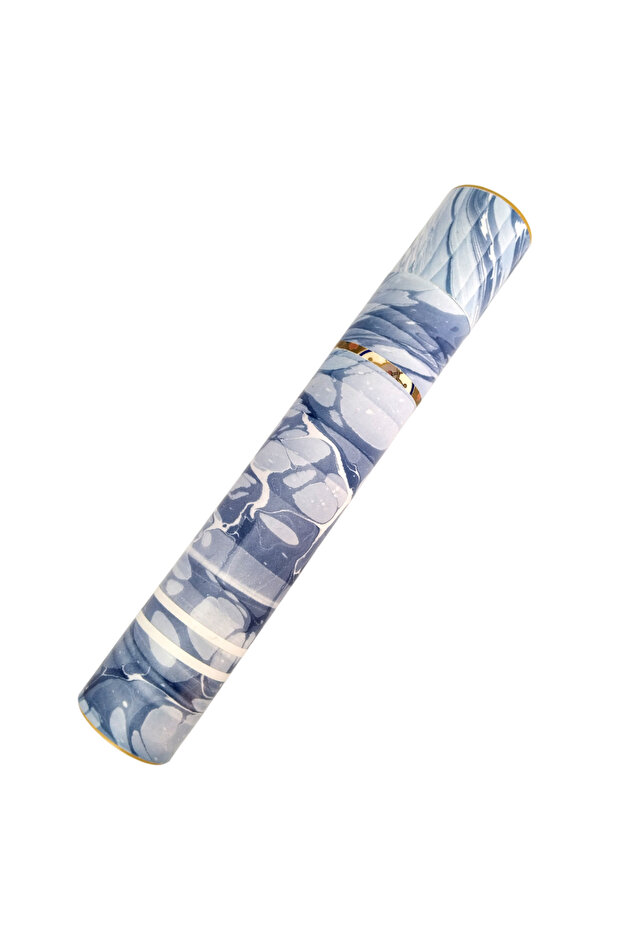 Marbling Pattern Grave, Brush, Paper , Pen Storage Box, Cylinder Box with Sponge, Brush Holder-No:8