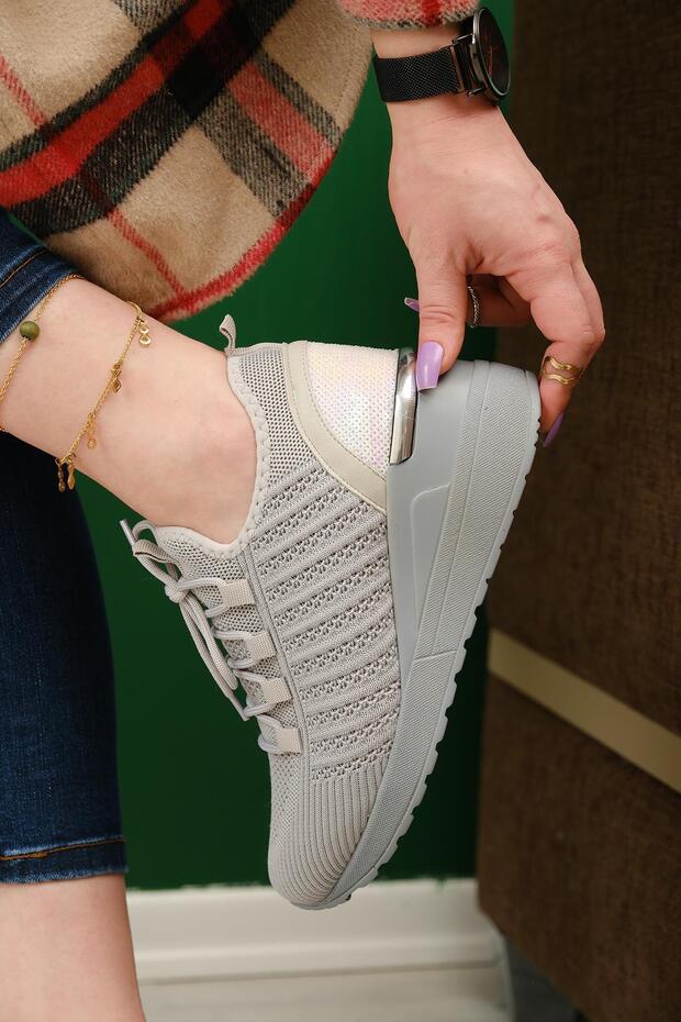 Delisle Fileli Kalın Topuklu Kadın Sneaker - 4
