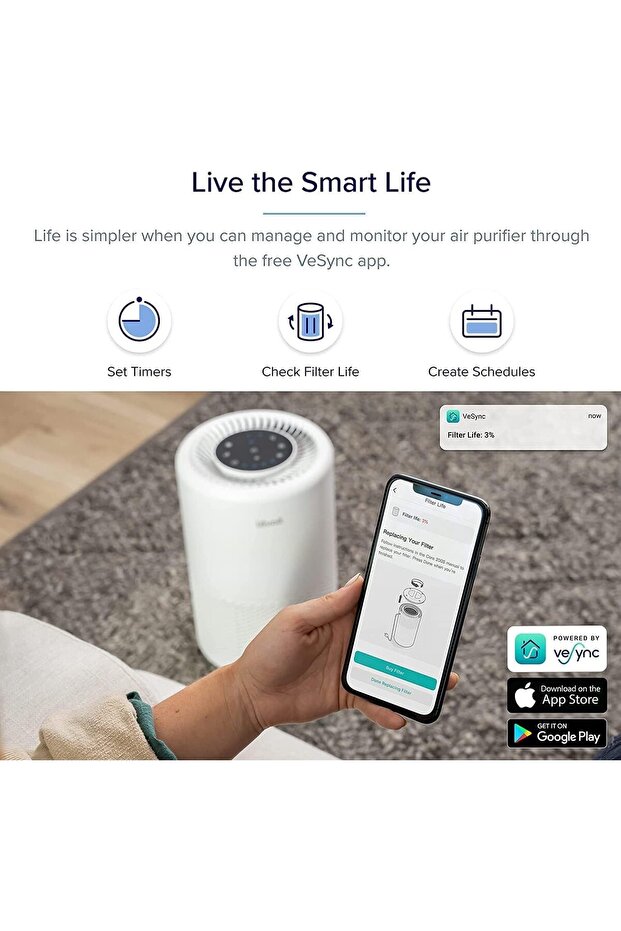 Core 200S Air Purifier - Smart WiFi, H13 True HEPA, 24dB, White