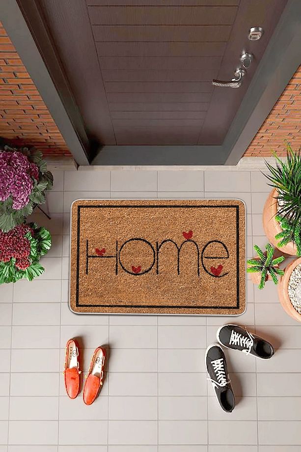 Bej Home Temalı Kapı Önü Paspası KP18 - 1
