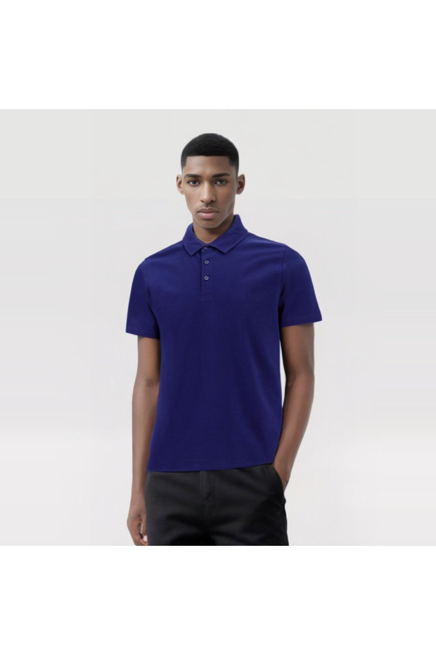 100% Cotton High Quality Black Polo Neck Tshirt