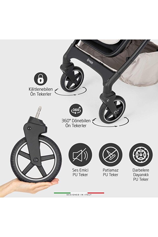 Hera Çift Yönlü Bebek Arabası Silver Siyah - 8