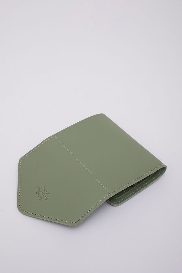 Mint Yeşil SHK67 Suni Deri Bozuk Ve Kağıt Para Bölmeli Çıtçıtlı Kartlıklı Zarf Model Cepli Cüzdan - 5