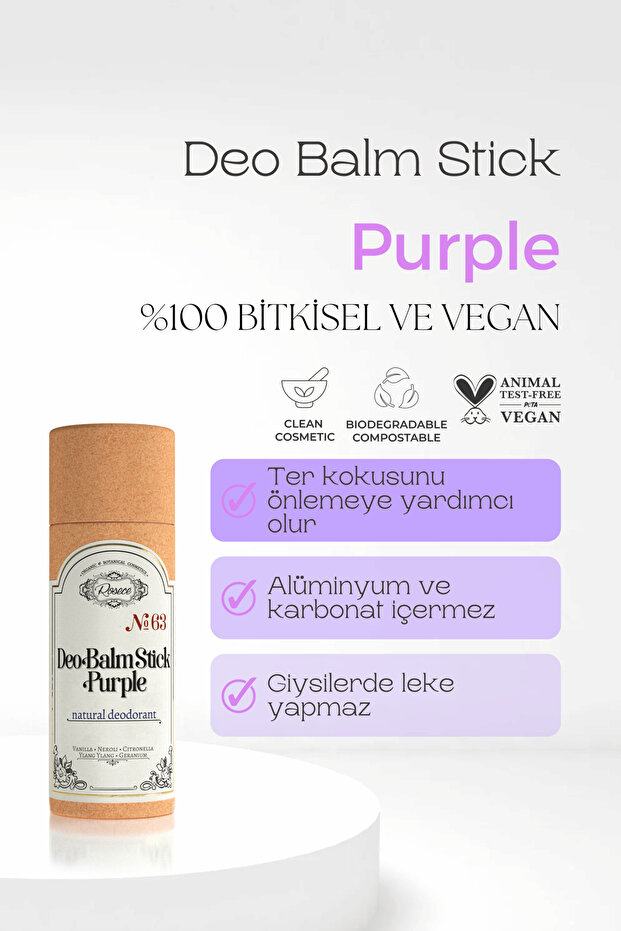 Deo Balm Stick Purple | Doğal Koltuk Altı Deodorant Roll On Vegan | Unisex 60 ml - 6