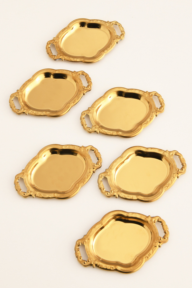 Enzi 6-Piece Coffee Side Serving Tray with Handles Oval Minimal Presentation Plate Tableware Catering Guest Service - 7