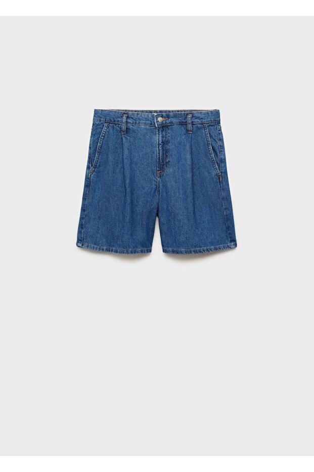 Pilili denim bermuda şort - 3