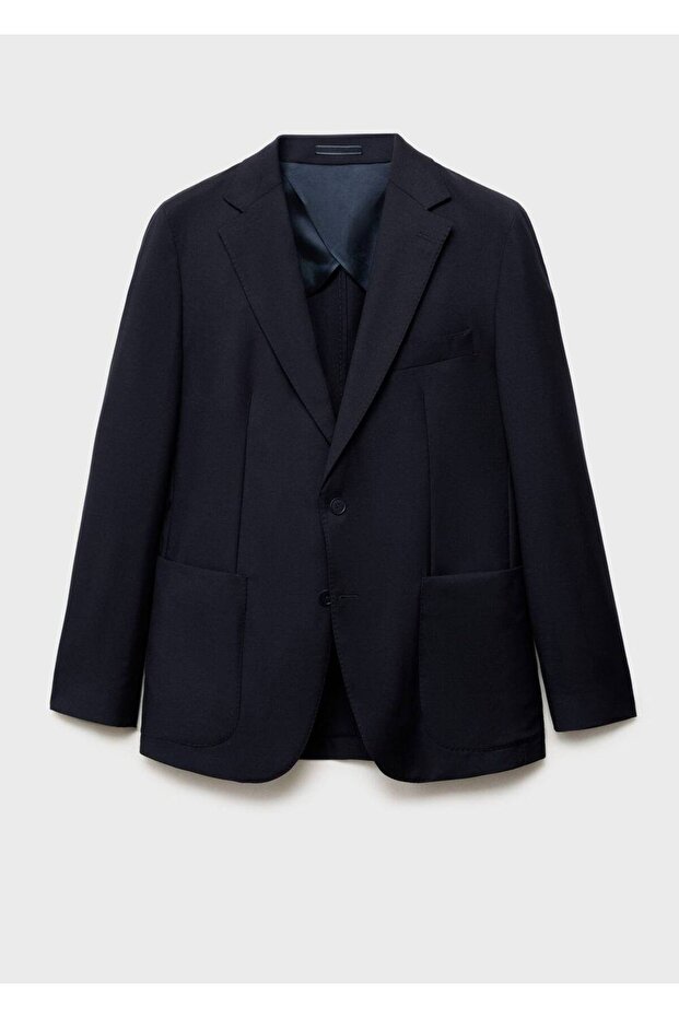 Slim fit %100 soğuk yün blazer ceket - 3