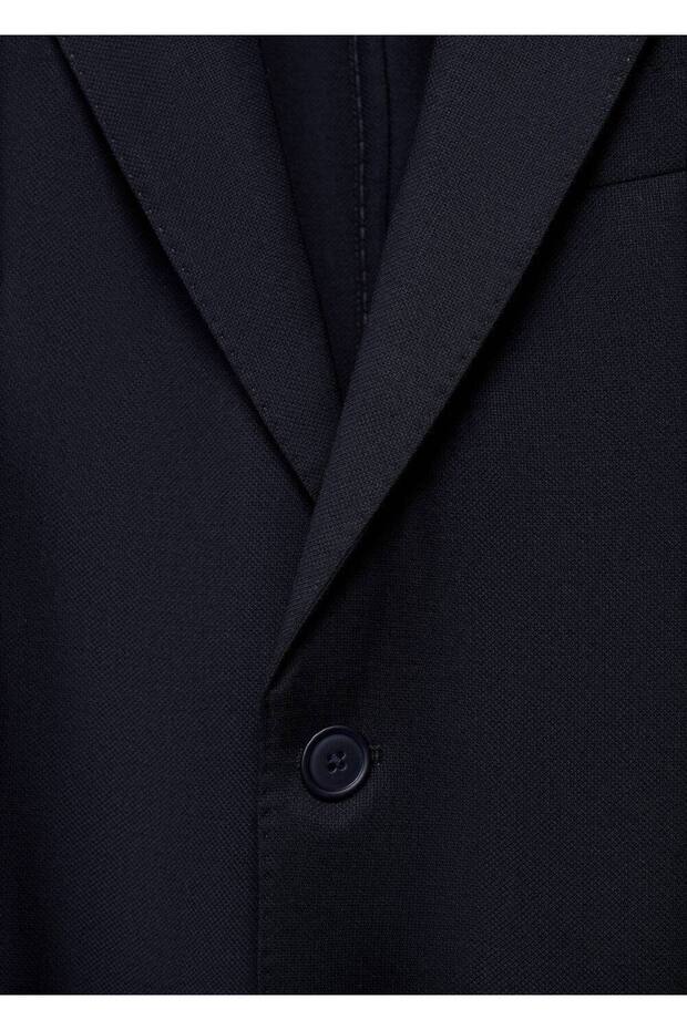 Slim fit %100 soğuk yün blazer ceket - 7