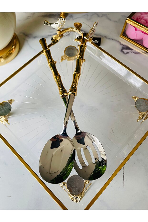 Bambu Görünümlü 5 Parça Çelik Servis Seti - 6