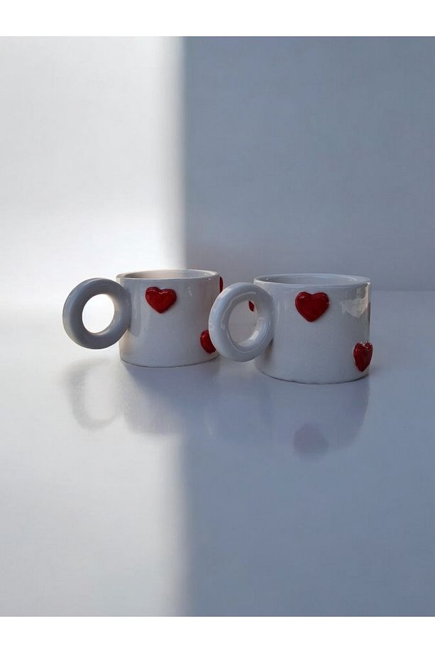 2 ADET EL YAPIMI KALPLİ MUG 200 ML. - 3