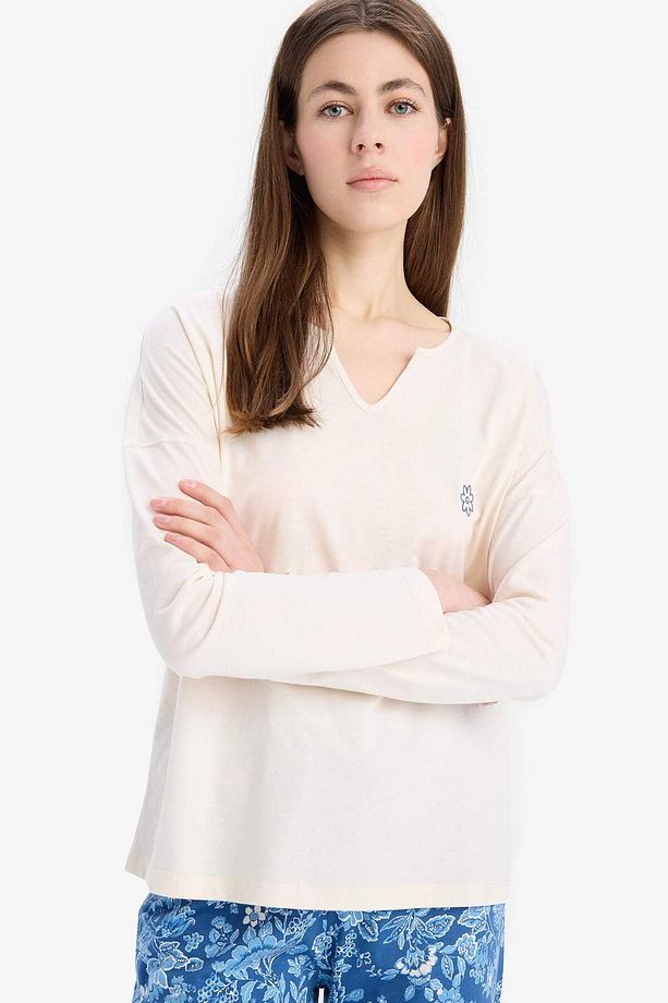 Pijama Takımı Uzun Kollu Üst Esnek Belli Uzun Alt-fall In Love E4848ax25sp - 3