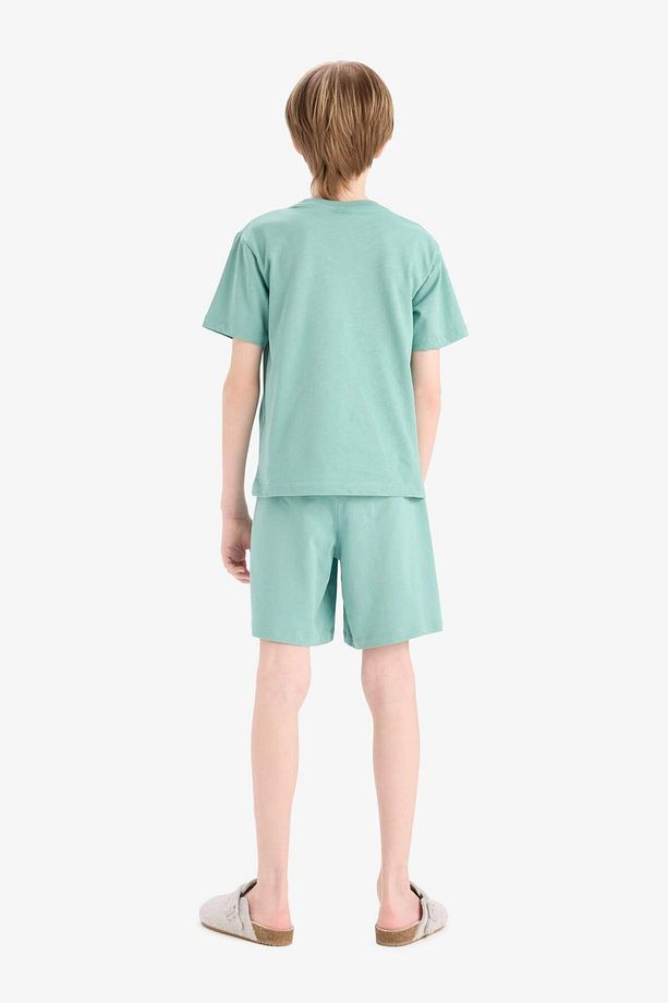 Erkek Çocuk Pijama Takımı Baskılı Kısa Kollu Üst Beli Lastikli Şort E6649A825SM - 8