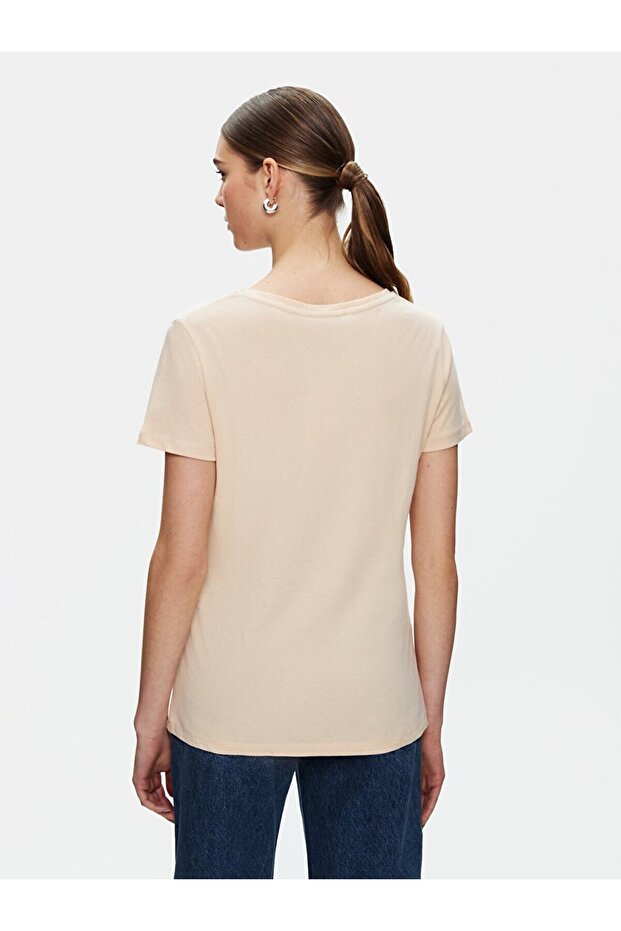 Kısa Kollu Basıc V Yaka Regular Gri T-shırt - 3