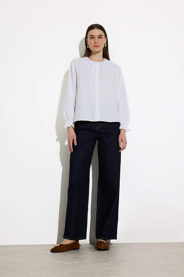 Regular Fit Poplin Uzun Kollu Gömlek Tunik E4355ax25sp - 2