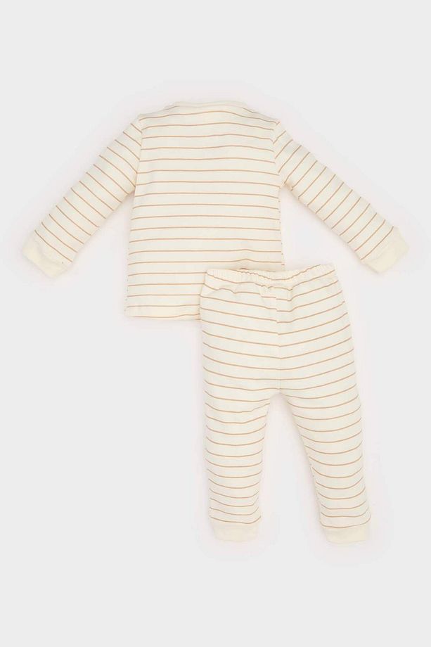 Erkek Bebek Pijama Takımı Dinazor Baskılı Uzun Kollu Üst Beli Lastikli Uzun Alt E6936A525SP - 5