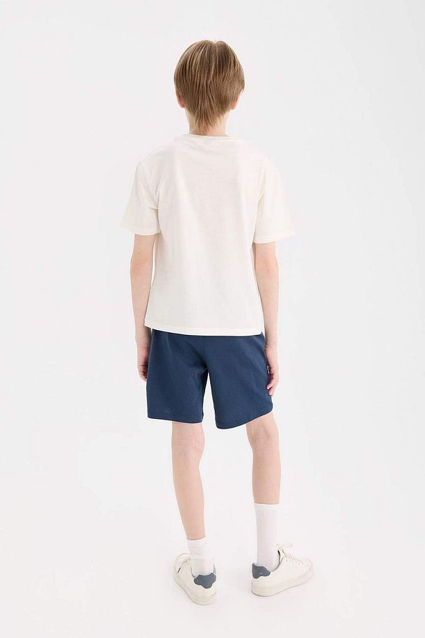 Erkek Çocuk New Pijama Takımı Kısa Kollu Piajam Üstü Esnek Belli Şort Pijama Altı E6648A825SM - 8