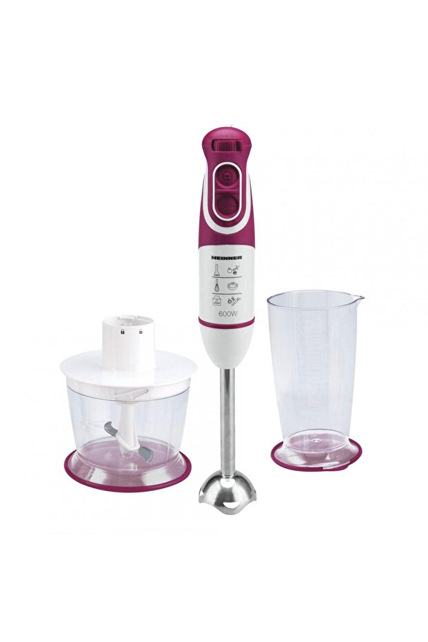 Blender de mana Heinner CHARM HB-600BG, 600W, 0.7l (Alb/Roz) - 1