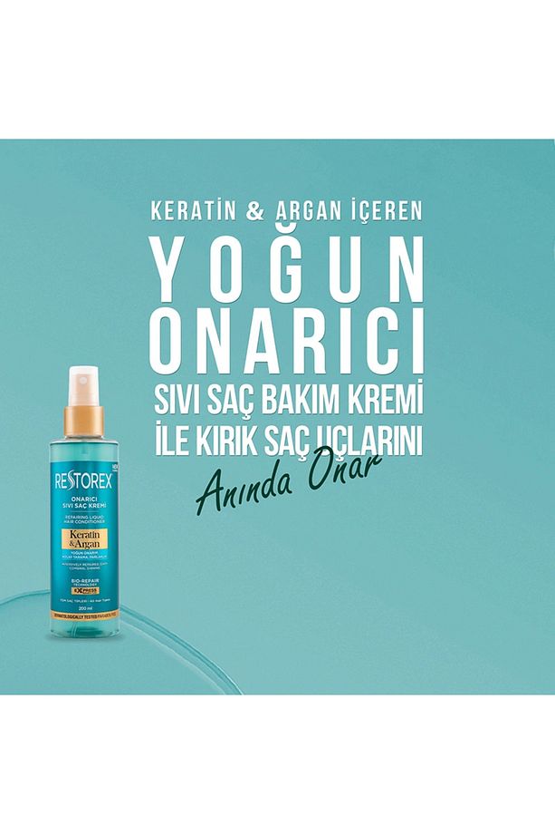 Keratin & Argan Onarıcı Sıvı Saç Bakım Kremi 200 Ml - Yıpranmış Ve Hasar Görmüş Saçlar - 6