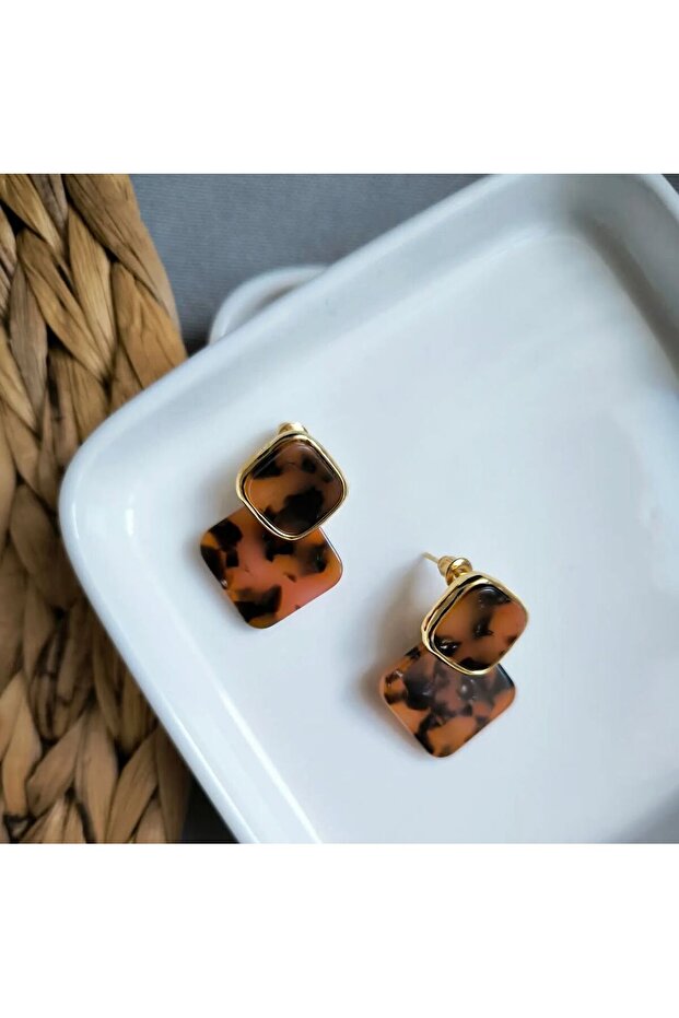 Leopard Pattern Dangle Earrings - 3