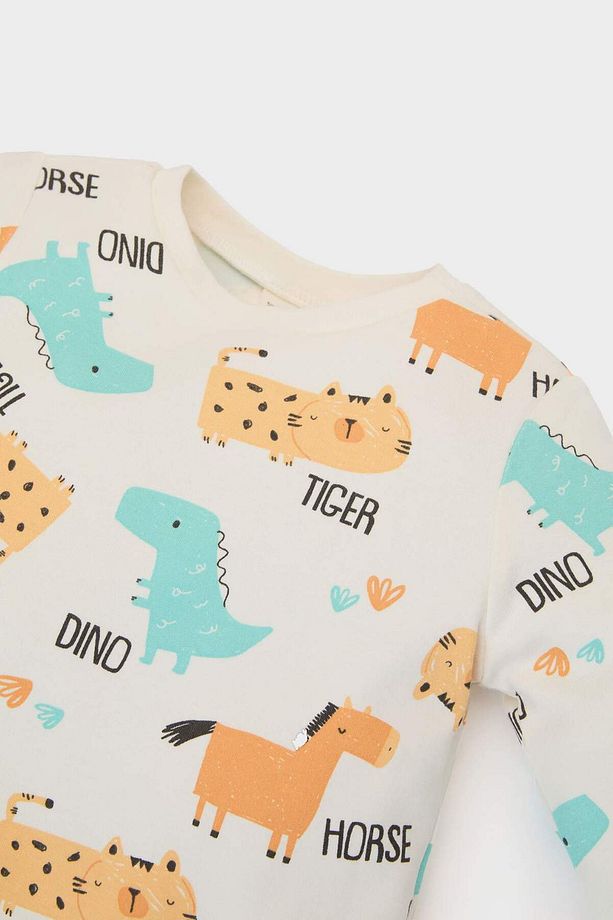Erkek Bebek Pijama Takımı Desenli Uzun Kollu Üst Beli Lastikli Uzun Alt E6940A525SP - 3