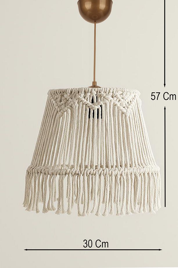Makrena Handmade Tekli Sarkıt Krem Avize - 3