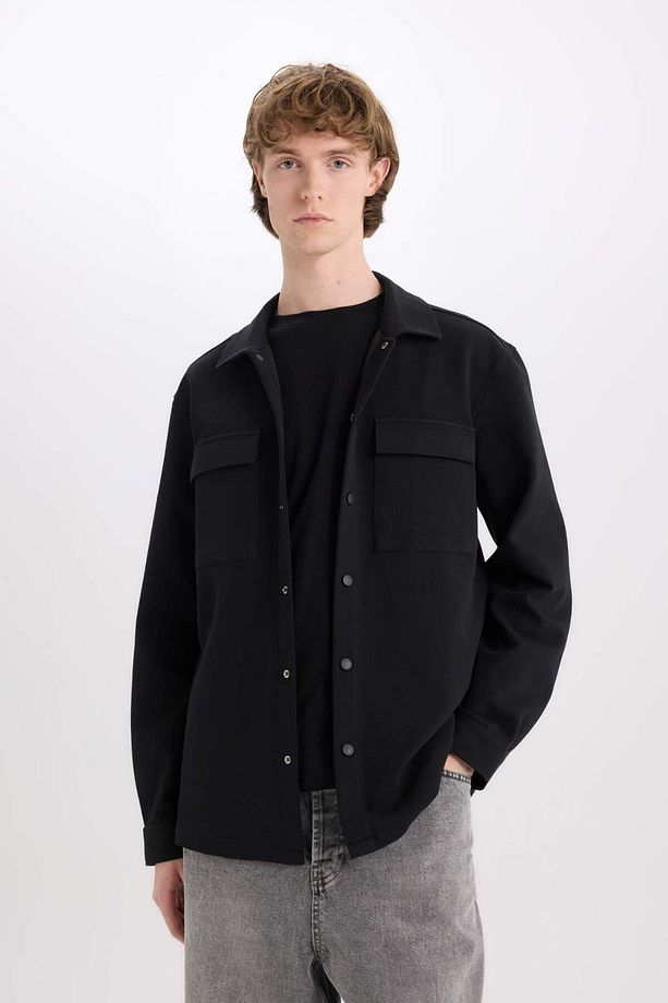 Regular Fit Çift Cepli Twill Uzun Kollu Gömlek E7689ax25sp - 7