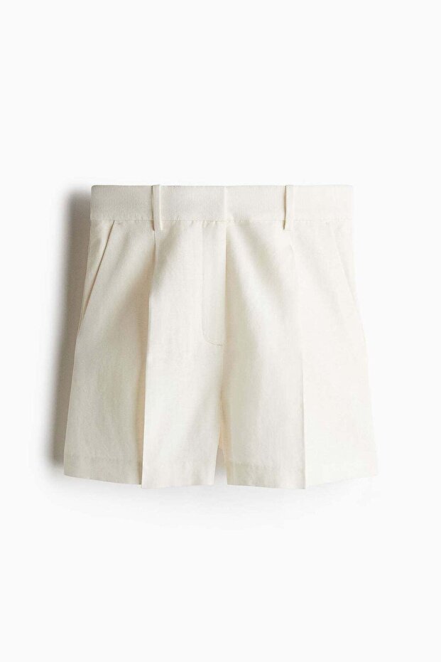 Linen-blend shorts