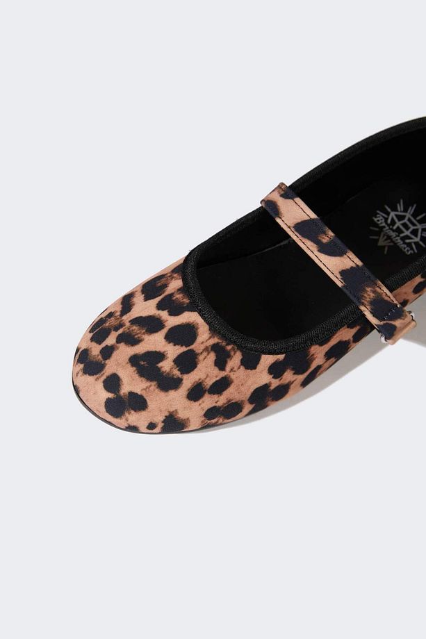 Kız Çocuk Leopar Desenli Slip On Düz Taban Babet E7807A825SM - 5